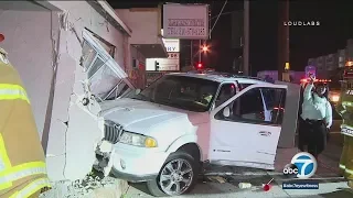 Car plows into home in Hawthorne; family unharmed | ABC7