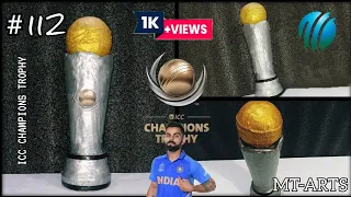 How to Make ICC cricket world cup trophy/Icc champions trophy from cardboard (DIY) #113 MT-ARTS
