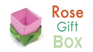 Origami Paper Rose Flower Gift Box 🎁 - Origami Kawaii〔#148〕