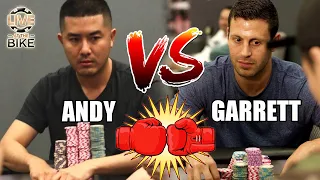 Andy Stacks Poker & Garrett Adelstein BEAT UP EACH OTHER @High Stakes Cash Game! ♠ Live at the Bike!