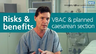 Risks and benefits of VBAC and planned caesarean section