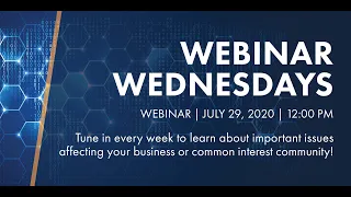 Webinar Wednesdays - 7/29/2020