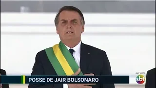 Jair Bolsonaro faz o primeiro discurso com a faixa presidencial em Brasília