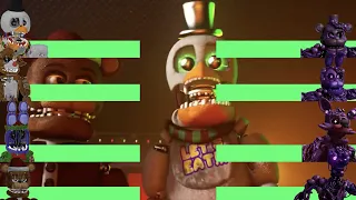 FNaF Christmas vs Toxic Animatronics With Healthbars!