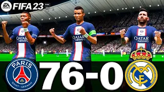 FIFA 23 - MESSI, RONALDO, MBAPPE, NEYMAR, ALL STARS PLAYS | PSG VS REAL MADRID 76-0 | UCL FINAL