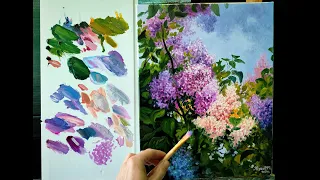 How to draw lilacs|quick and easy way to draw lilacs in oil #art #painting
