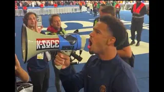 Warren Zaïre-Emery en communion avec les Ultras après la victoire 3-1 contre Lens!