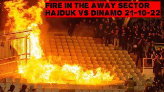 ULTRAS BAD BLUE BOYS FIRE IN THE AWAY SECTION | Hajduk vs Dinamo 1-1 | 21-10-2022