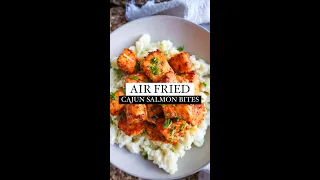 Air Fried Cajun Salmon Bites (easy + quick + crispy) #shorts #airfryerrecipes