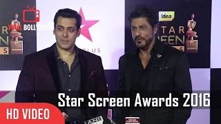 Salman Khan And Shahrukh Khan Together At Star Screen Awards 2016 | Full Video