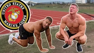 Bodybuilders try the US Marine Fitness Test without practice