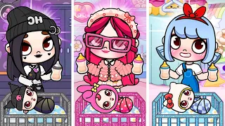 The Triplets Seperated At Birth: Kuromi, My Melody And Hello Kitty | Toca Life Story | Toca Boca