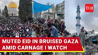 Gaza Eid: Prayers By Mosque Ruins In Rafah; Thousands Gather At Al-Aqsa Mosque I Watch