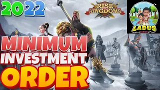 Commander Investment Order : Budget, Minimum Investment Guide for RoK F2P, Low Spender 2022