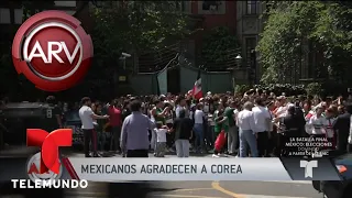 Mexicanos celebran frente a la Embajada de Corea del Sur | Al Rojo Vivo | Telemundo