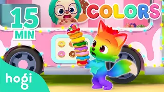 Eating Colorful Donuts 🍩｜15 min｜Learn Colors for Children | Compilation | 3D Kids｜Hogi & Pinkfong