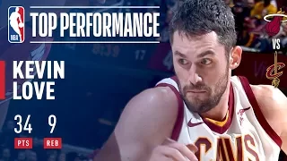 Kevin Love HEAT CHECK TIME 22 POINTS in 1st Quarter | 34 Pts 9 Reb vs the Heat