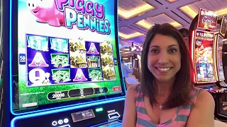 Max Bet Bonus!! 😮 ALL ABOARD Piggy Pennies Slot Machine #slots #bigwin #casino