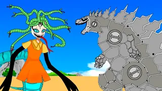 If Godzilla Iron Earth, Kong, MechaGodzilla, BIG VENOM 2 Vs Squid Game Medusa Doll | 어몽어스 오징어 게임