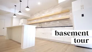 FINISHED BASEMENT TOUR ✨ | huge 2400 sq ft modern basement finishing remodel denver | Miss Louie