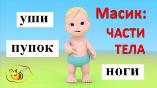 Учим части тела с Масиком. Масик: части тела. Развивающий мультфильм для детей