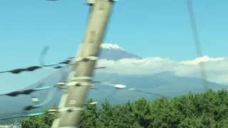 Mt. Fuji's  first snow via the Shinkansen
