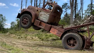 1956 Rowdy the wrecker towing autocar