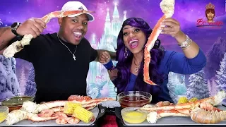 Seafood Boil Challenge Huge King Crab Legs, Lobster Tails, Tiger Shrimp