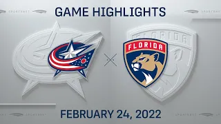 NHL Highlights | Blue Jackets vs. Panthers - Feb 24, 2022