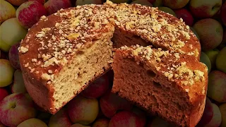 Пирог с яблоками. Выпечка для диеты диабетика и здорового питания на ржаной муке без сахара