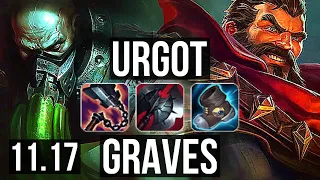 URGOT vs GRAVES (TOP) | 7 solo kills, 800+ games, 15/3/7, 1.1M mastery, Godlike | NA Master | v11.17