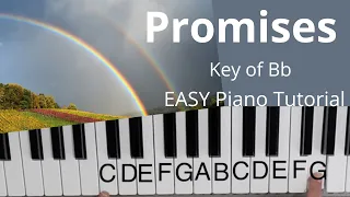 Promises (Key of Bb)//EASY Piano Tutorial