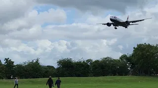 A windy landing at Heathrow Airport taken from myrtle avenue 15 07 2023