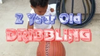 2 Year Old Dribbling A Basketball