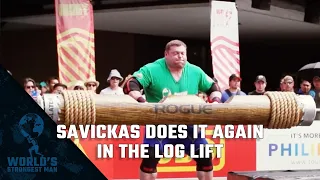 2018 World's Strongest Man | Savickas Does it AGAIN in the Log Lift