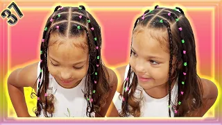 Penteado infantil para a escola, com linguinhas de silicone #37