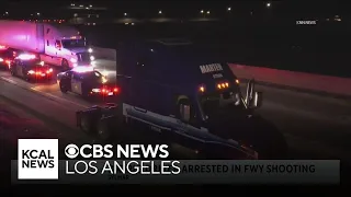 Semi-truck driver arrested in 210 Freeway shooting