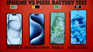 iPhone 15 vs Pixel 8 vs iPhone 15 Pro vs Pixel 8 Pro BATTERY TEST