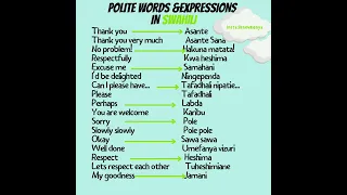 Polite expressions in Kenya using Swahili