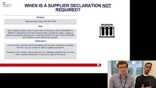 Supplier's declaration webinar