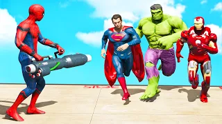 GTA 5 Water Ragdolls Spiderman vs Hulk, Superman & Ironman Jumps/Fails (Funny Moments)