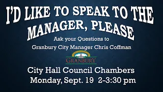 "I'd Like to Speak to the Manager, Please" is Monday, Sept. 19, 2-3:30 p.m.