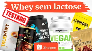 Comprando SUPLEMENTOS de PROTEÍNA SEM LACTOSE alternativos ao WHEY PROTEIN no Shopee