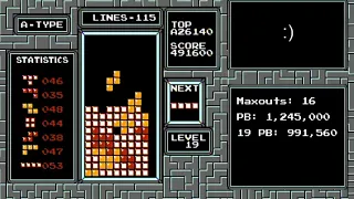 NES Tetris - First lvl 19 Maxout 1,063,900