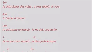 Francis Cabrel - Je l'aime a mourir . Karaoké d accords pour accompagner la chanson a la guitare