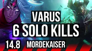 VARUS vs MORDEKAISER (TOP) | 6 solo kills, 45k DMG | EUW Master | 14.8