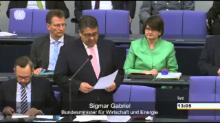 Energieminister Gabriel zur ETA-Fabrik im Bundestag
