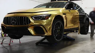 Behind-The-Scenes: Gold Wrapping the Mercedes-AMG GT 4-Door Coupe