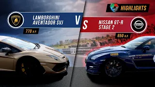 Lamborghini aventador SVJ vs Nissan GT-R st.2. Unlim 500+ Highlights.