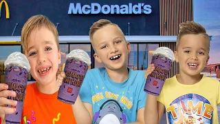Vlad, Niki and Chris Try the Grimace Shake Trend Challenge in Real Life